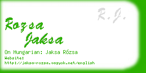 rozsa jaksa business card